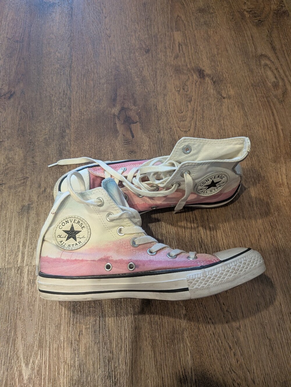 Converse Pink and White High-Top Sneakers - Picture 2 of 2